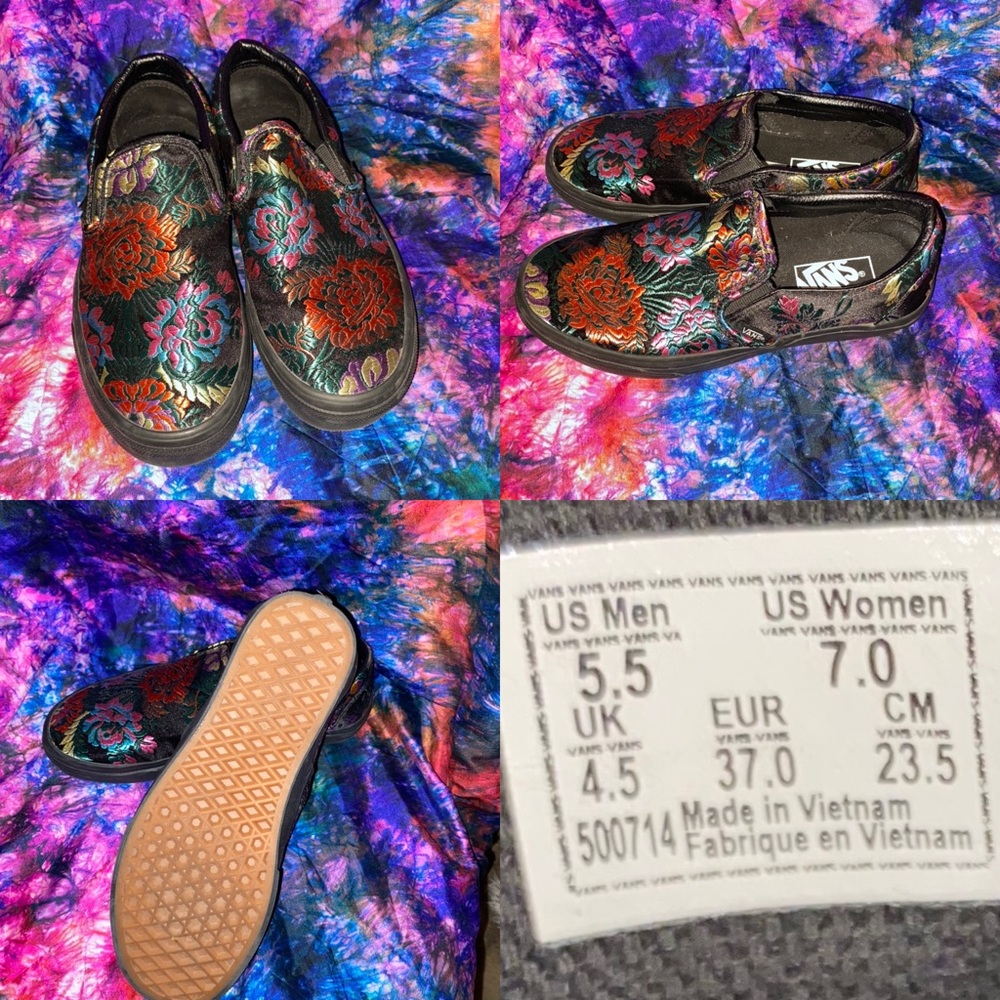 Vans Unique Silk Floral Black sz 7